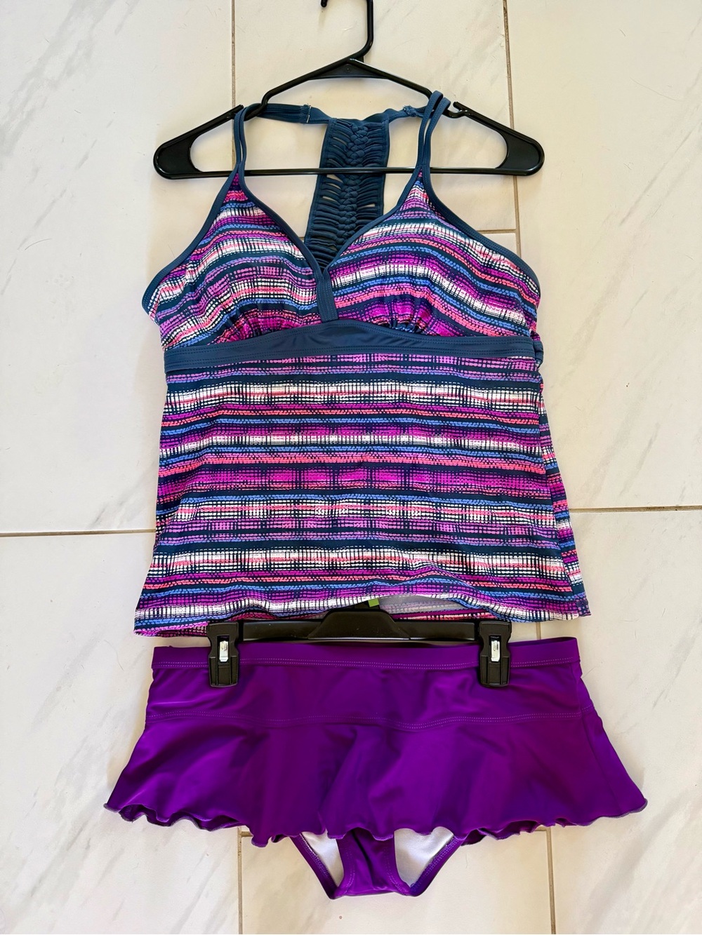 2 Piece Mix & Match Tankini Top (Large) & (Large) Skirt Bottom NWOT